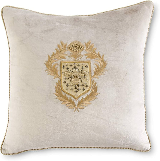 Bee Crest Velvet Pillow