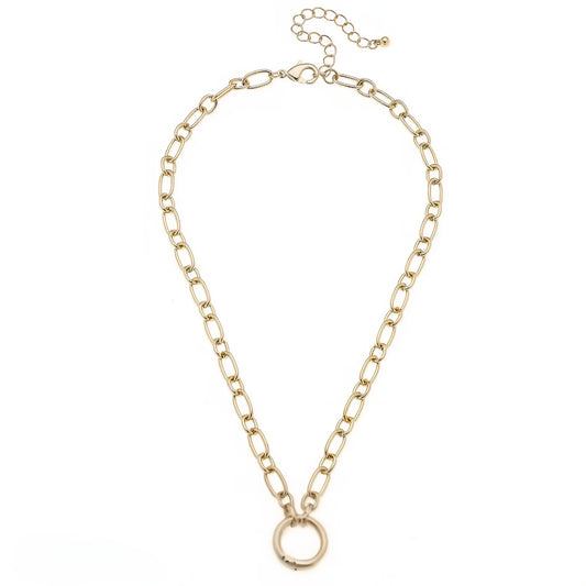 Sasha Charm Necklace Base Shiny Gold