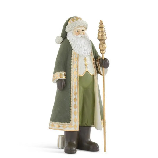 16.5 inch Sage Green Velvet Santa