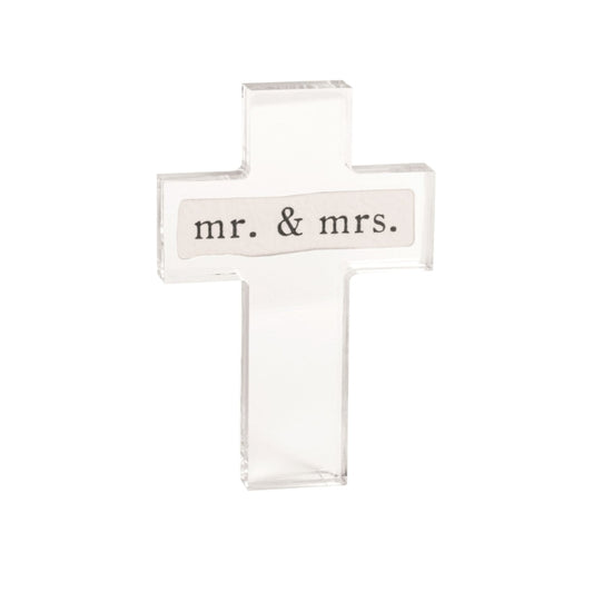Mrs. & Mrs. Recycled paper acrylic cross