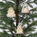 Light up Manger Ornament with Golden Accents