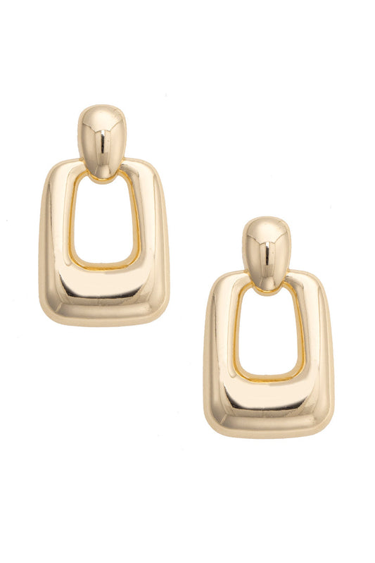 Alexis Doorknocker Earrings in Shiny Gold