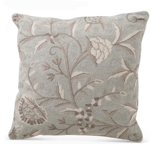 Floral Embroidered Pillow