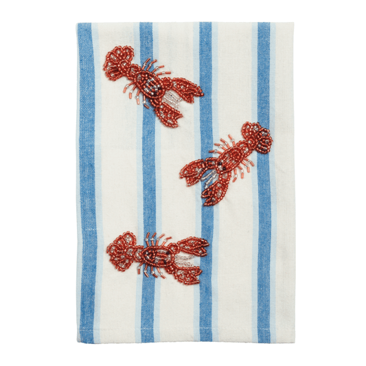 Tossed Lobster Beaded Towel