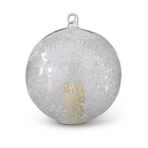 LED Textured Clear Glass Ornament