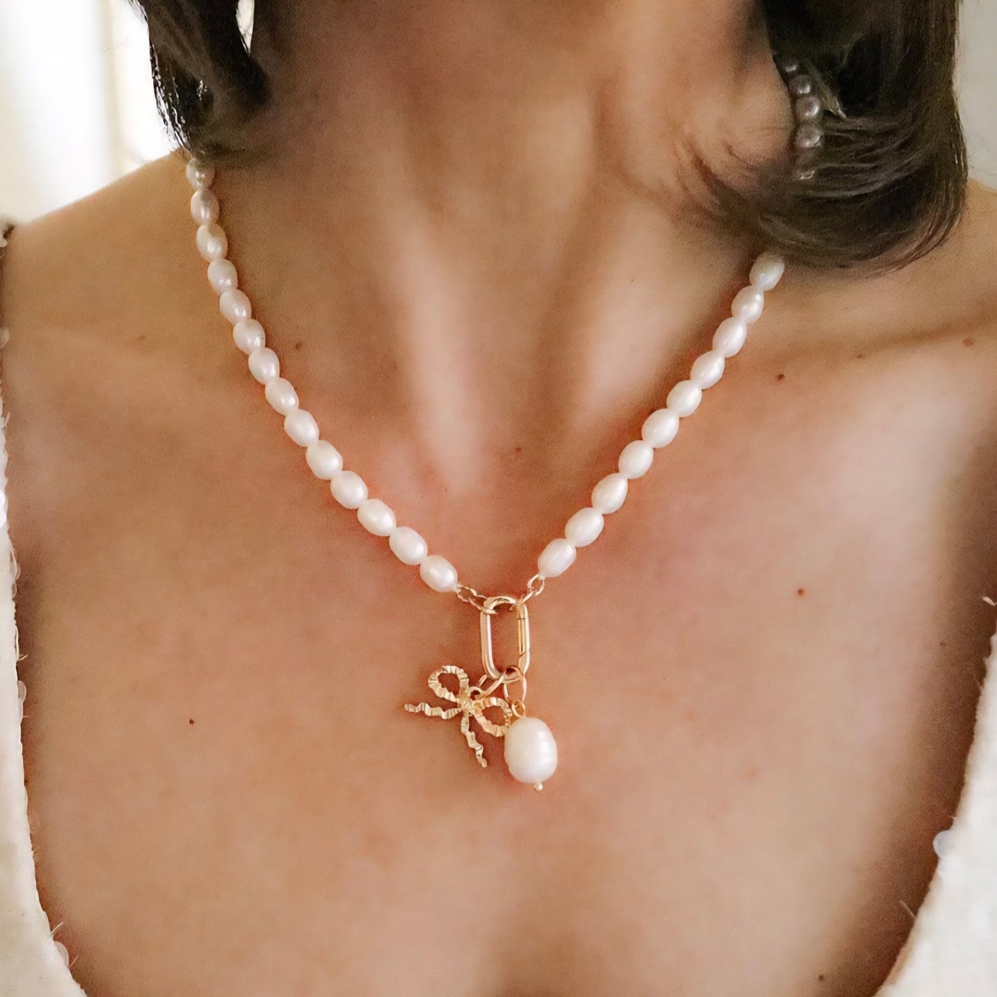 Baroque Pearl Charm in Ivory