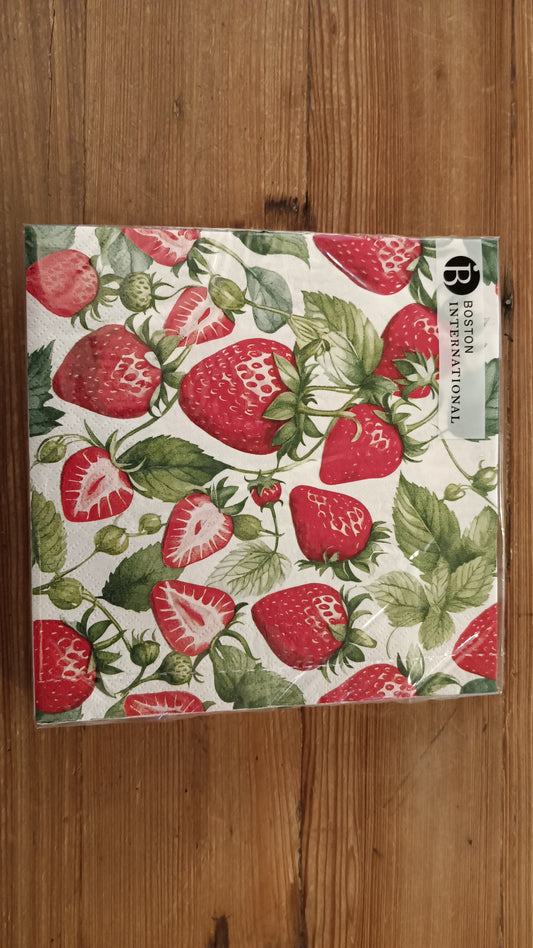 Fresh Strawberries Lunch Napkins
