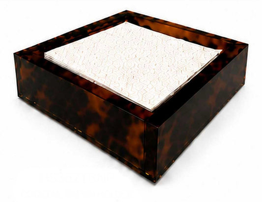 Lucite Tortoise Shell Cocktail Napkin Holder