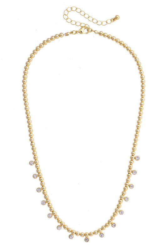Maya Rhinestone Ball Bead Necklace