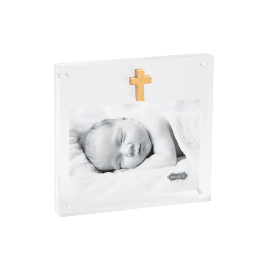 Acrylic Frame with Gold Cross