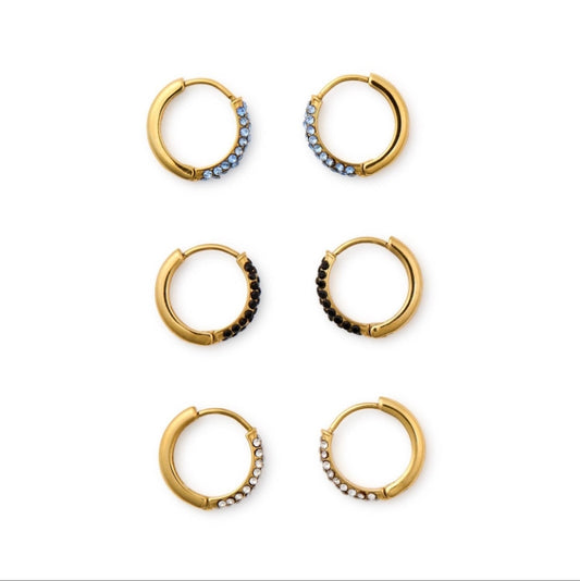 Pave Huggie Hoop Earrings