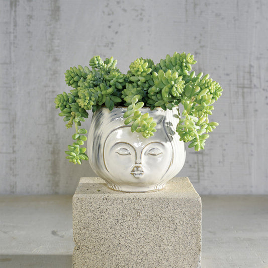 Pucker Up Ceramic Vase in Fancy White