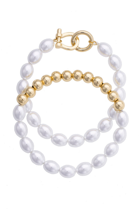 Celia Pearl & Ball Stretch bracelet