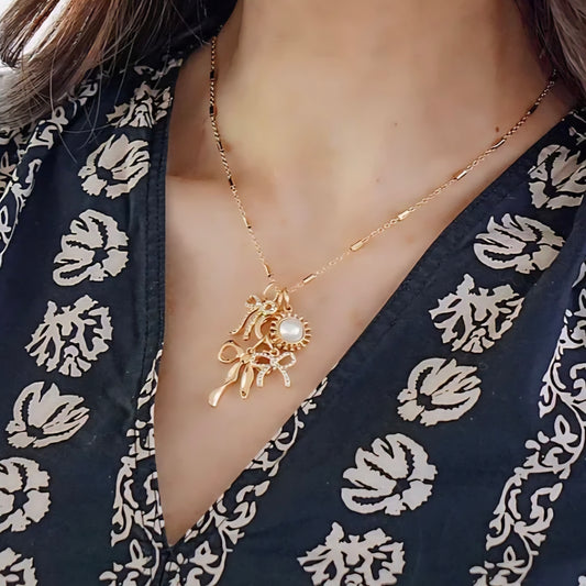 Dakota Dainty Charm Necklace Base in Shiny Gold