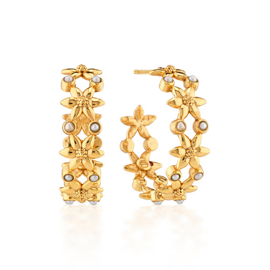 Jasmine Hoop Earrings Pearl