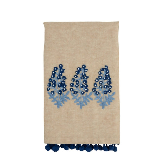 Blooms Print Embroidered Towel