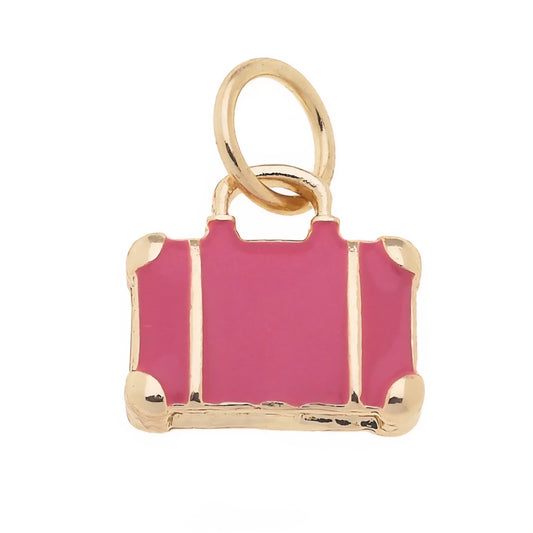 Suitcase Charm in Fuchsia