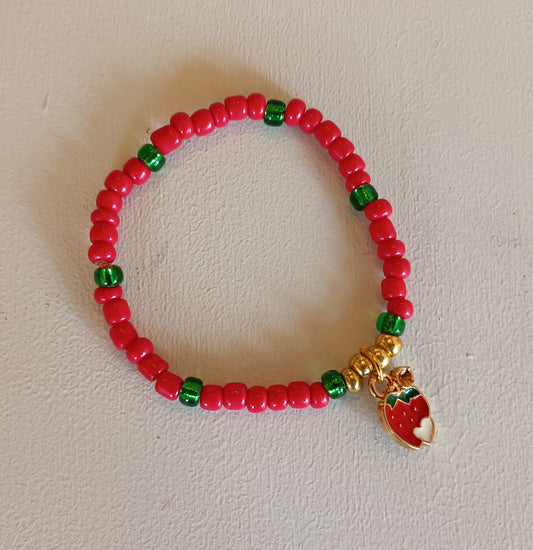Kids Strawberry Beaded Bracelet