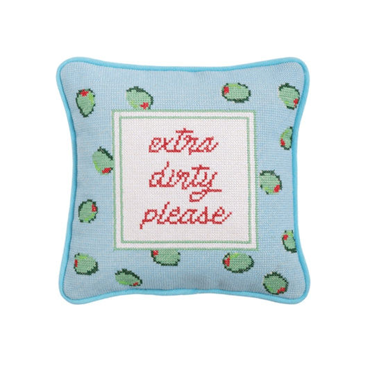 Olives Needlepoint Pillow