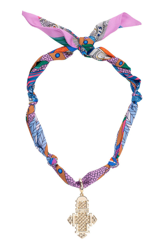 Noelle Ethiopian Cross Scarf Necklace