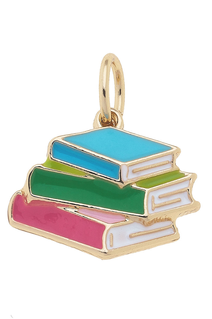 Books Enamel Charm