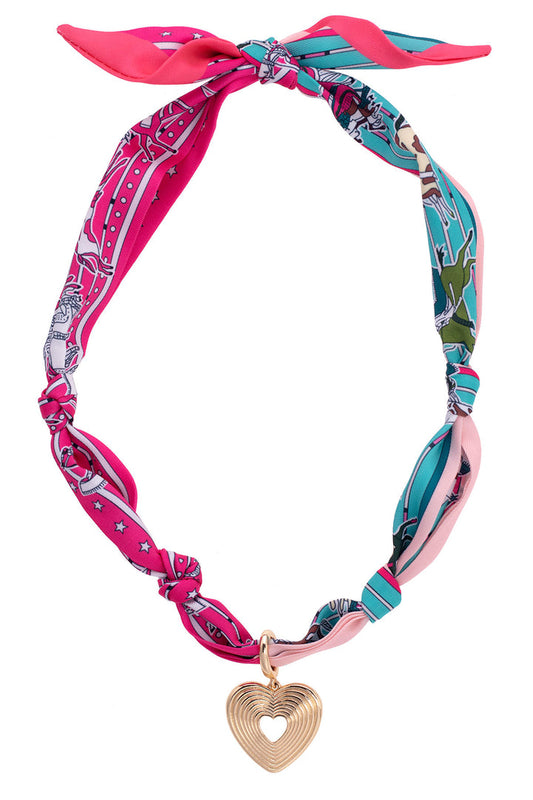 Sophia Glowing Heart Scarf Necklace