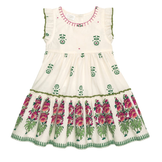 Ivory Block Print Dress