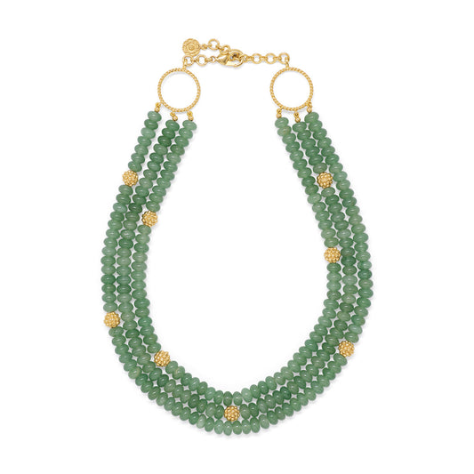 Berry & Bead Triple Strand Necklace, 18"+2" - Meadow Jade