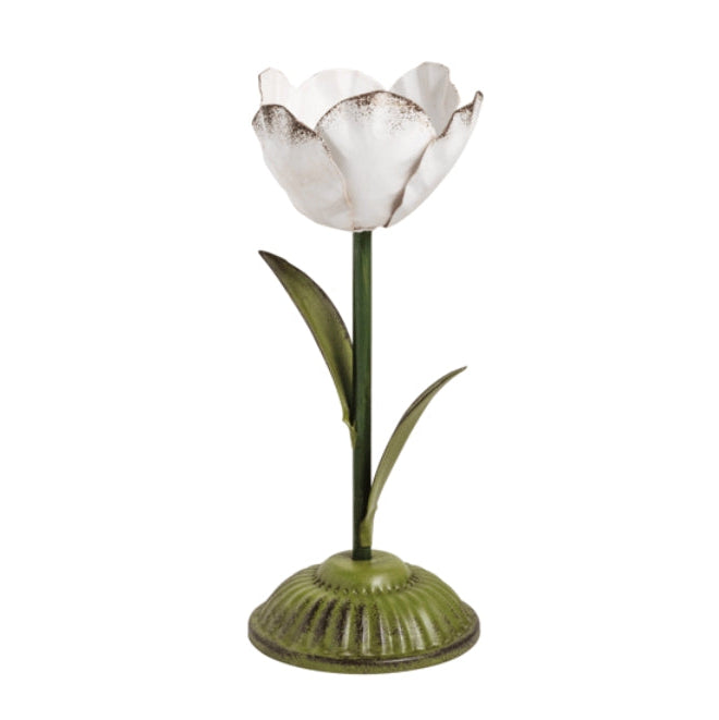 Medium Metal Flower Candlestick