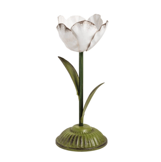 Medium Metal Flower Candlestick