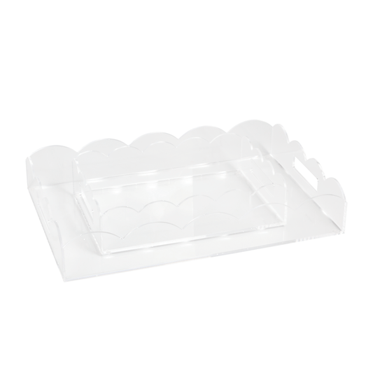 Lucite Scalloped Trays