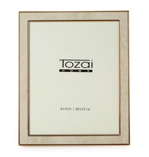 Cream Shagreen Photo Frames