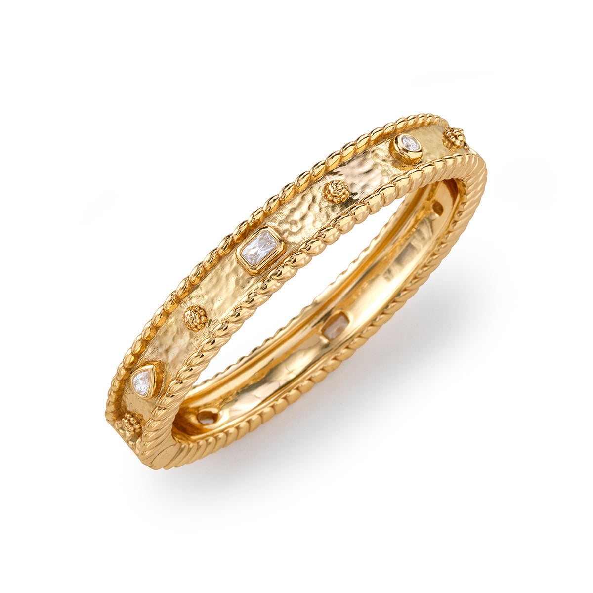 Berry Gem Hinged Bangle - Clear Cubic Zirconia