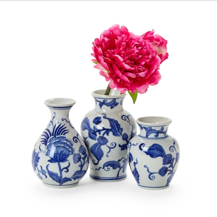 Hand Painted Blue and White Vases, assorted