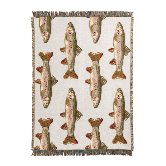 Trout jacquard woven blanket