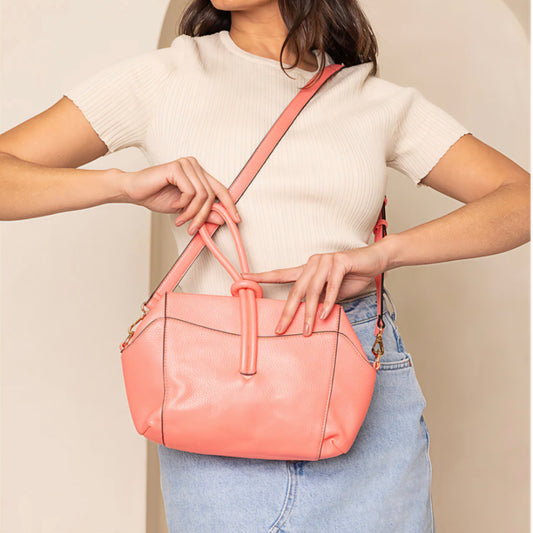 Lucille Top Handle Crossbody in Coral Pink
