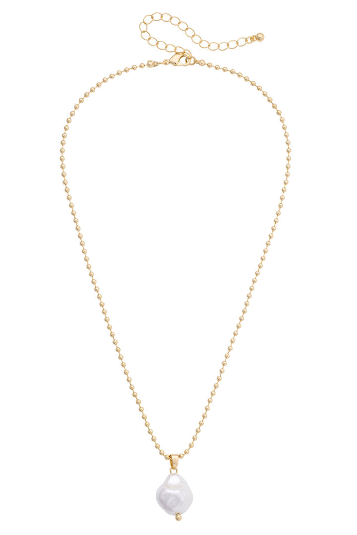 Rachel Pearl Drop Necklace in Ivory