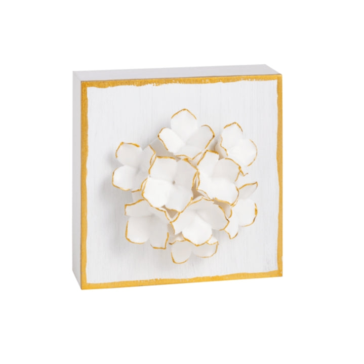 White Flower Plaque