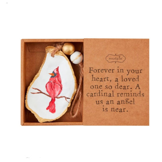 Cardinal Oyster Shell Ornament