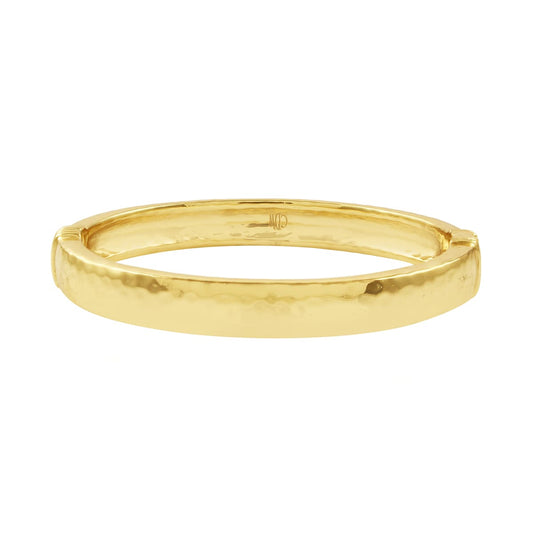 Cleopatra Oval Hinged Bangle, S/M - Gold