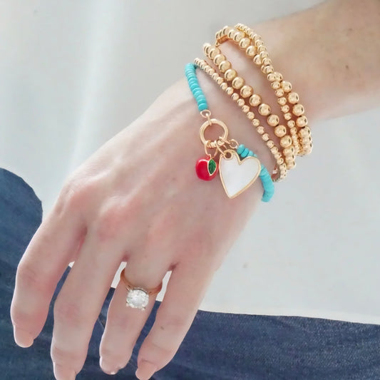 Heart Charm in Mother of Pearl