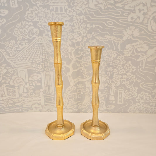 Gold Bamboo Candlesticks