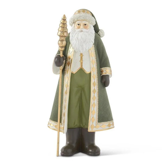 16.5 inch Sage Green Velvet Santa