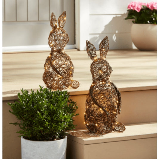 Large Woven LED Bunny Sitter
