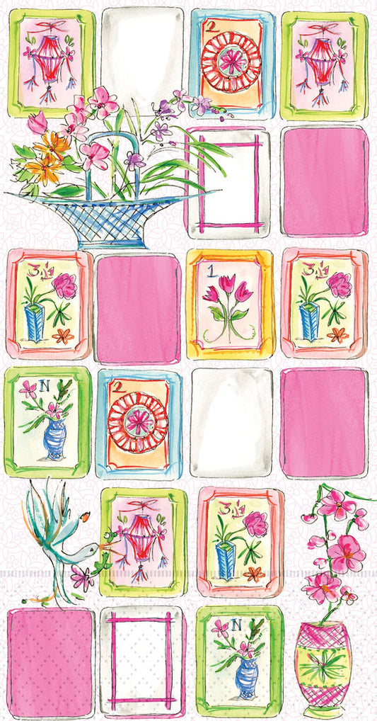 Mahjong Pink Guest Towels