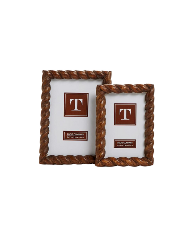 Brown Hand Carved Twist Frames