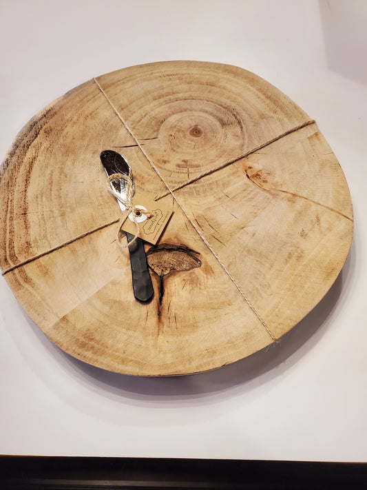 Wood Slice Board w/spreader