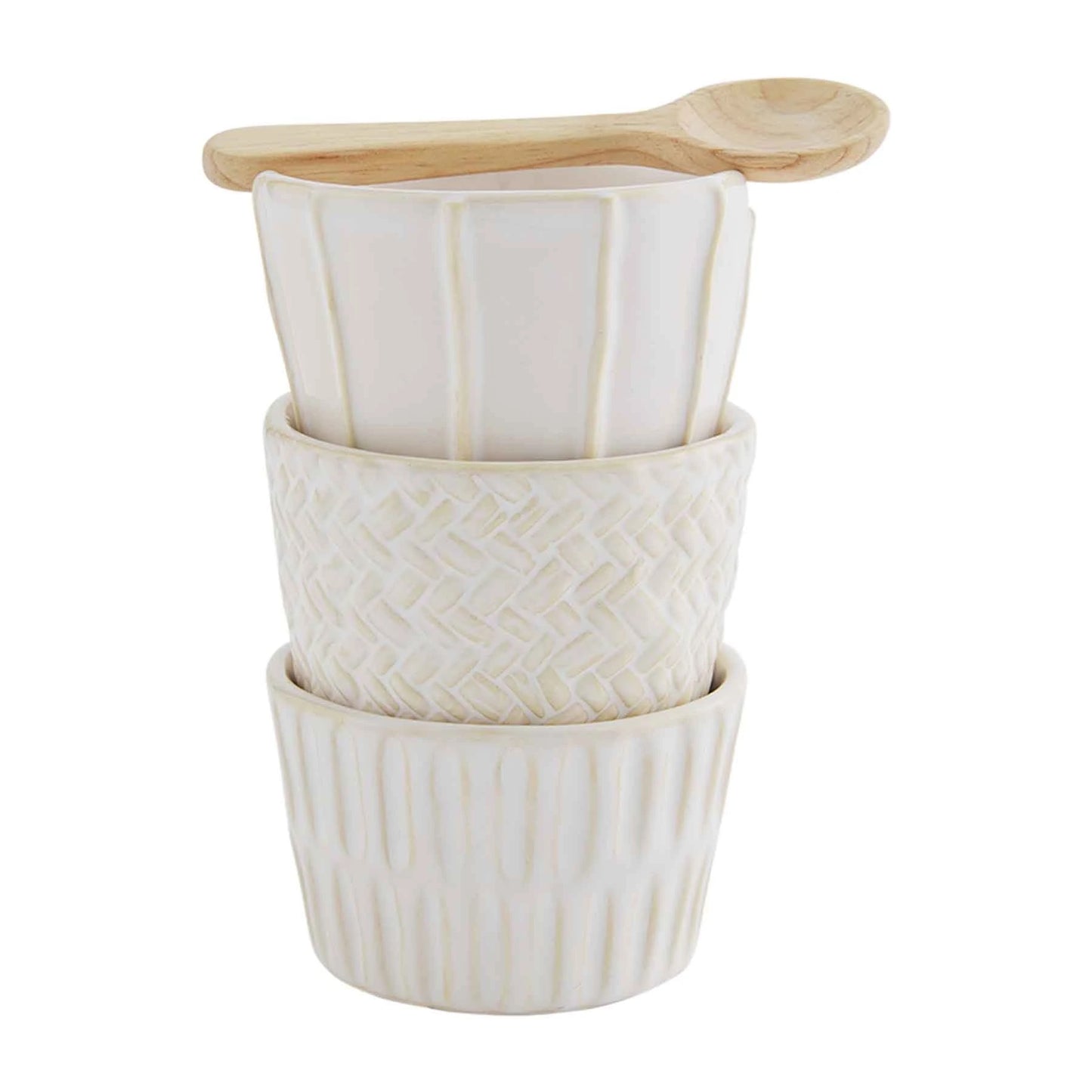 White Stoneware Ramekin Set