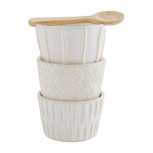 White Stoneware Ramekin Set