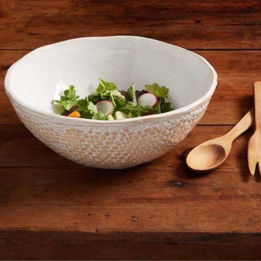 White Basket Weave Bowl Set